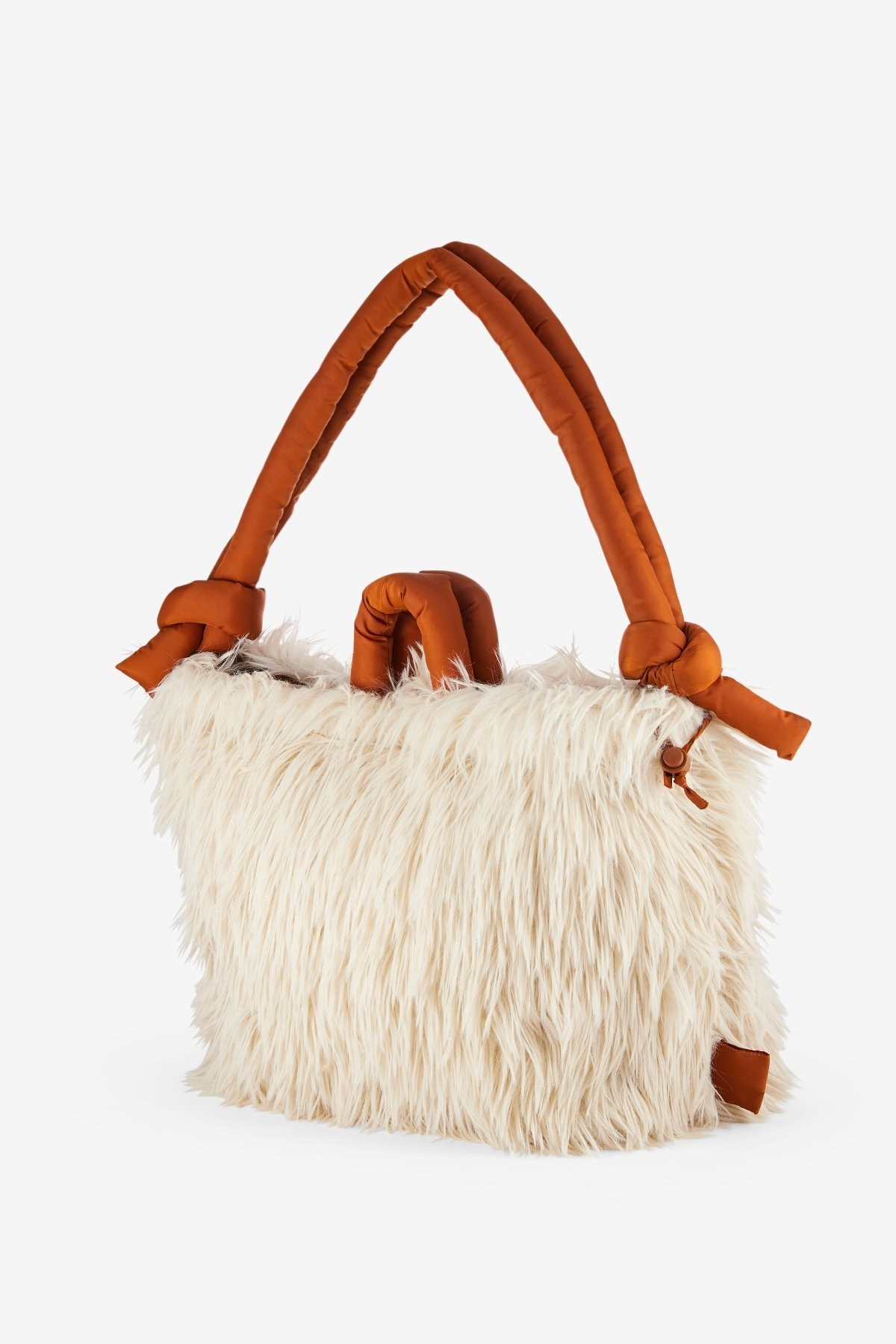 Padded bag with faux fur