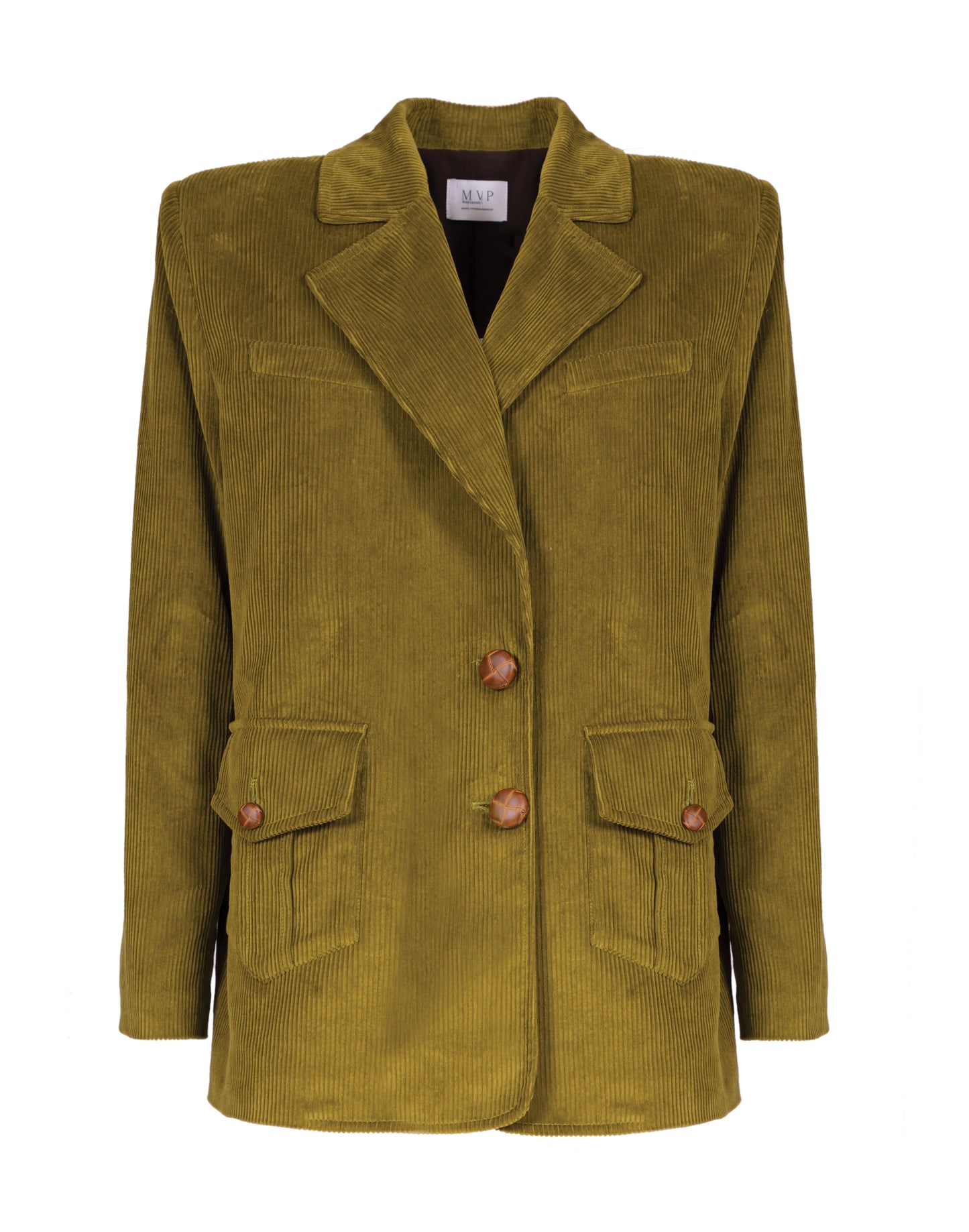 Forest velvet single-breasted oversized jacket