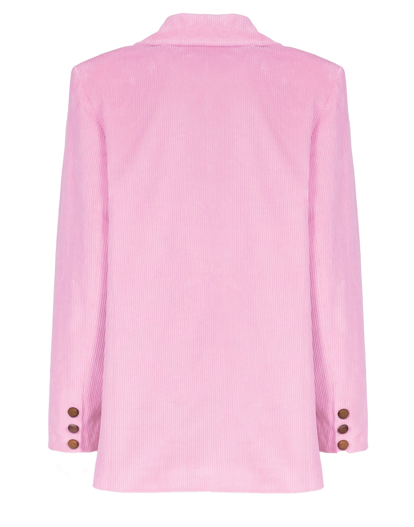 Pink velvet single-breasted oversized jacket
