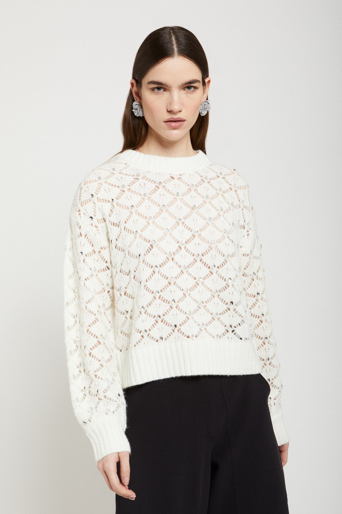 Openwork sweater