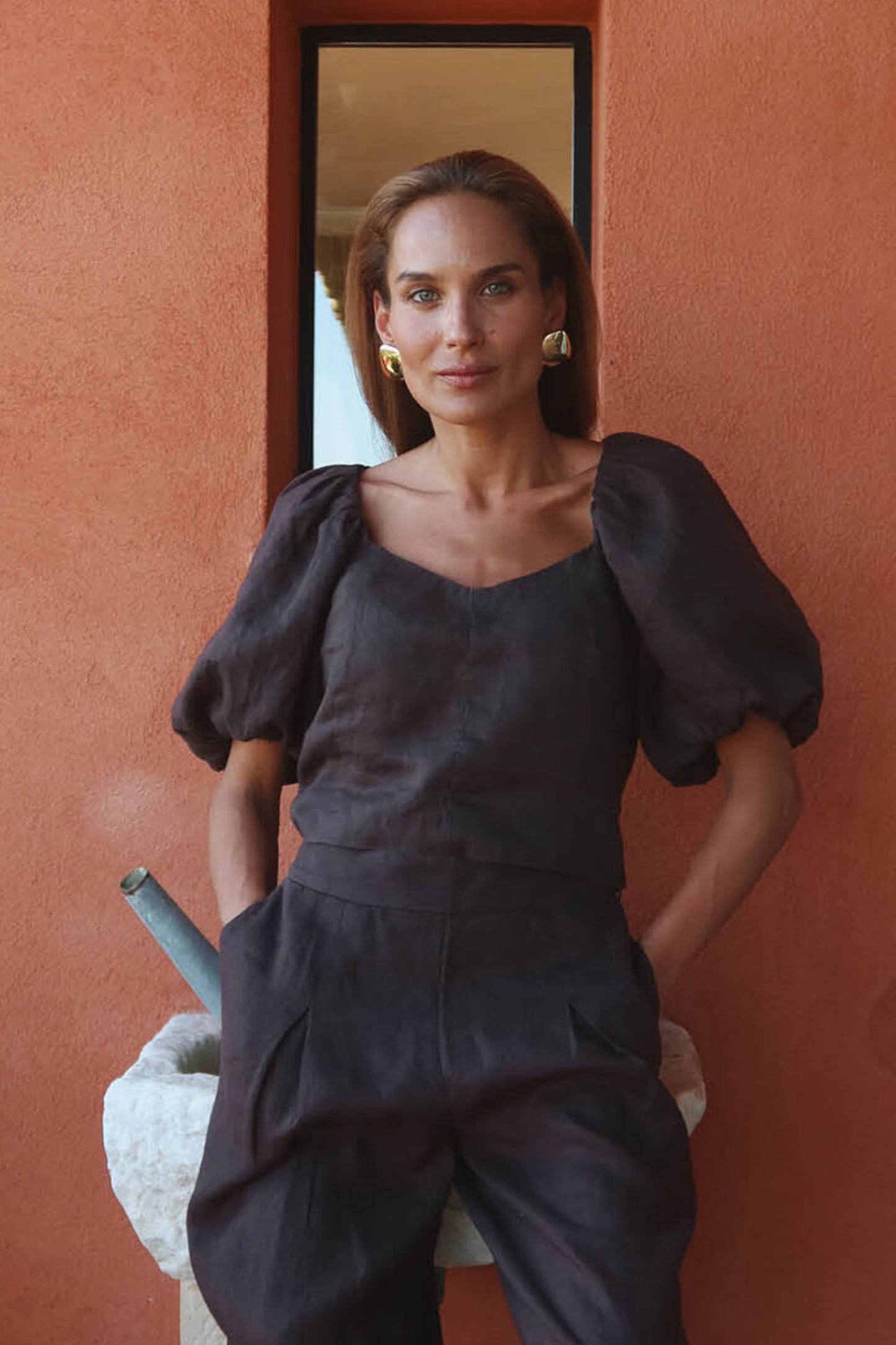 Audrina Linen Top