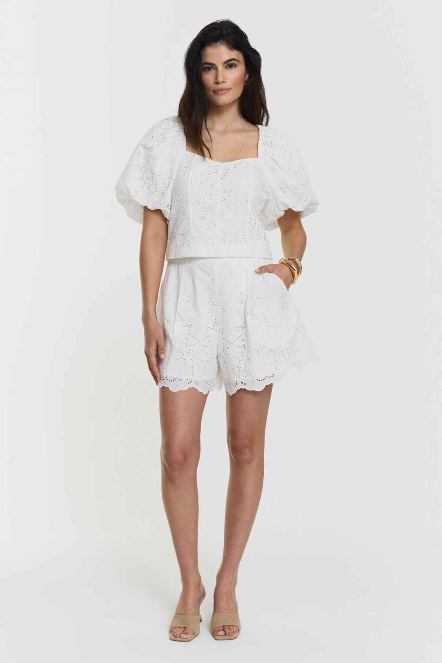 Meira Broderie Shorts