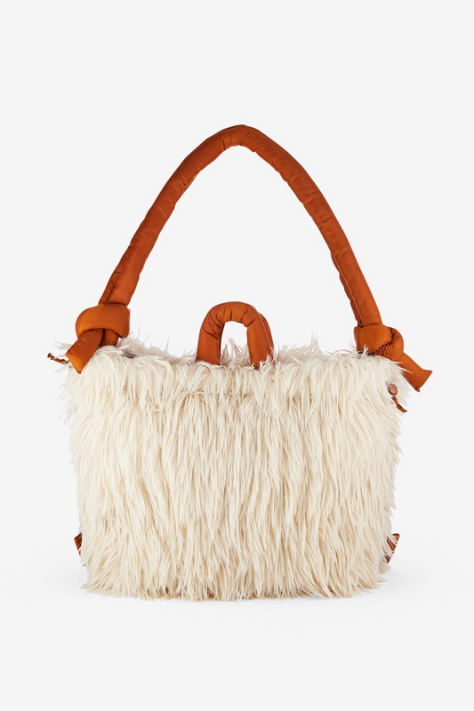 Padded bag with faux fur