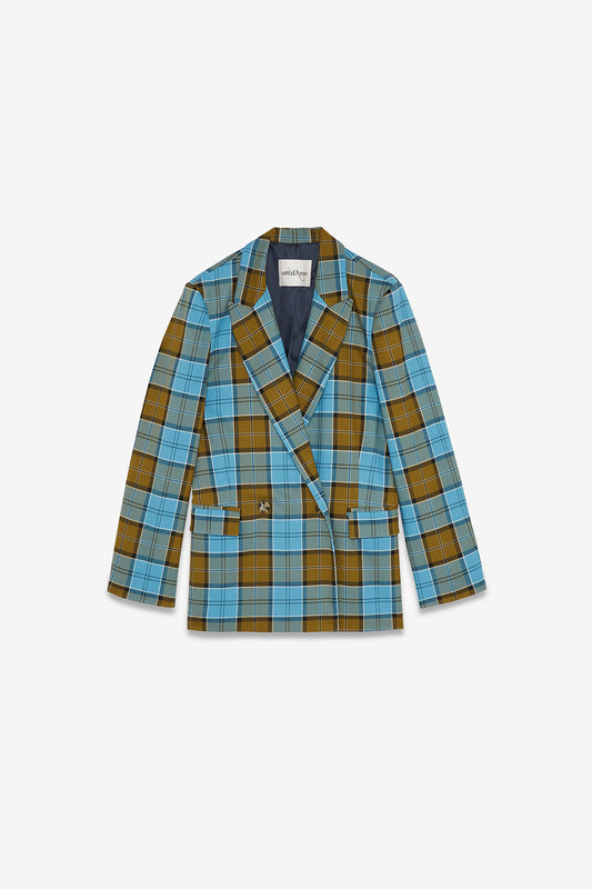 Tartan double-breasted jacket