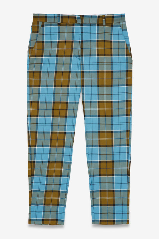 Printed tartan ankle lenght trousers