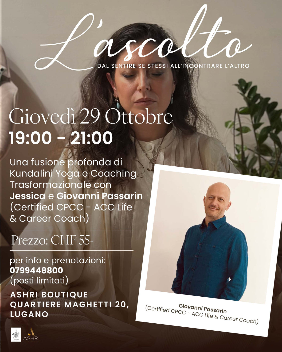 L'Ascolto · Kundalini Yoga e Coaching a Lugano · 29 ottobre