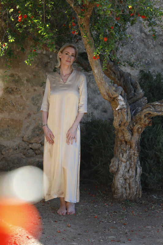 Iside Long Dress  viscose gold by The SoulClub