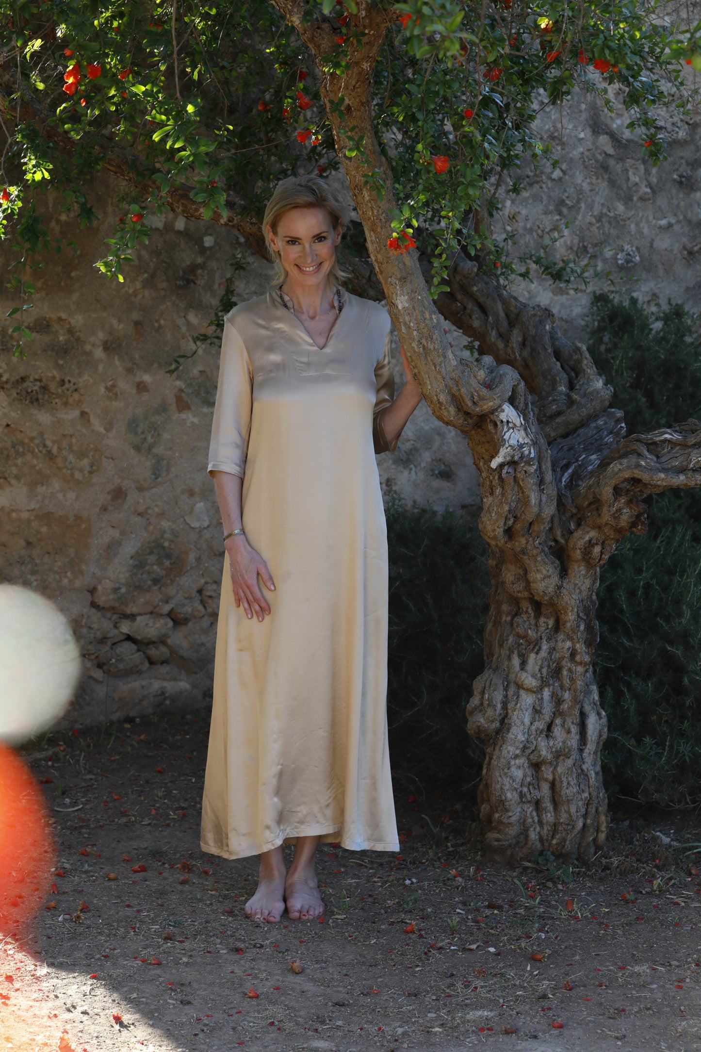 Iside Long Dress  viscose gold by The SoulClub