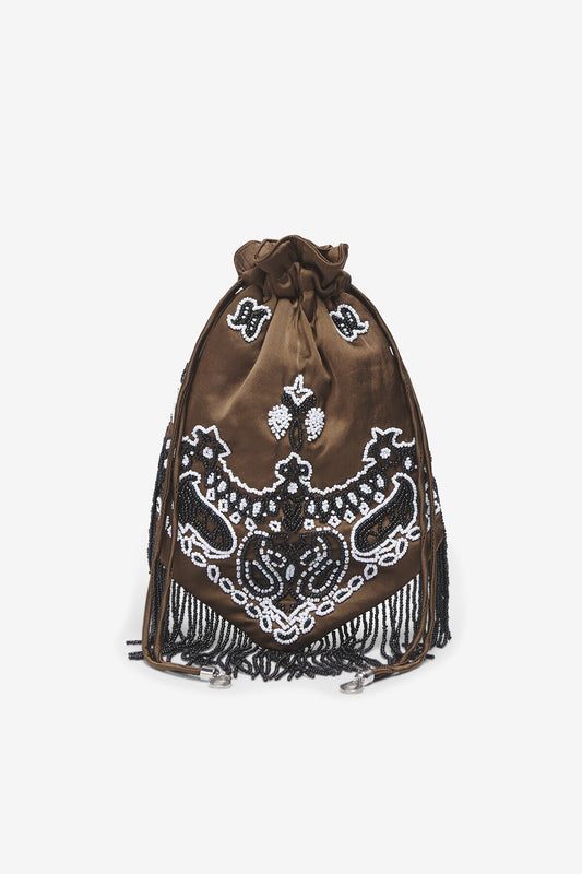 Borsa sacchetto con perline