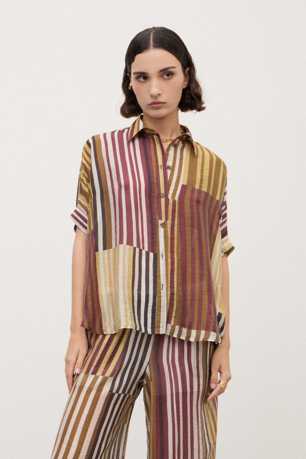Camicia boxy fit a righe