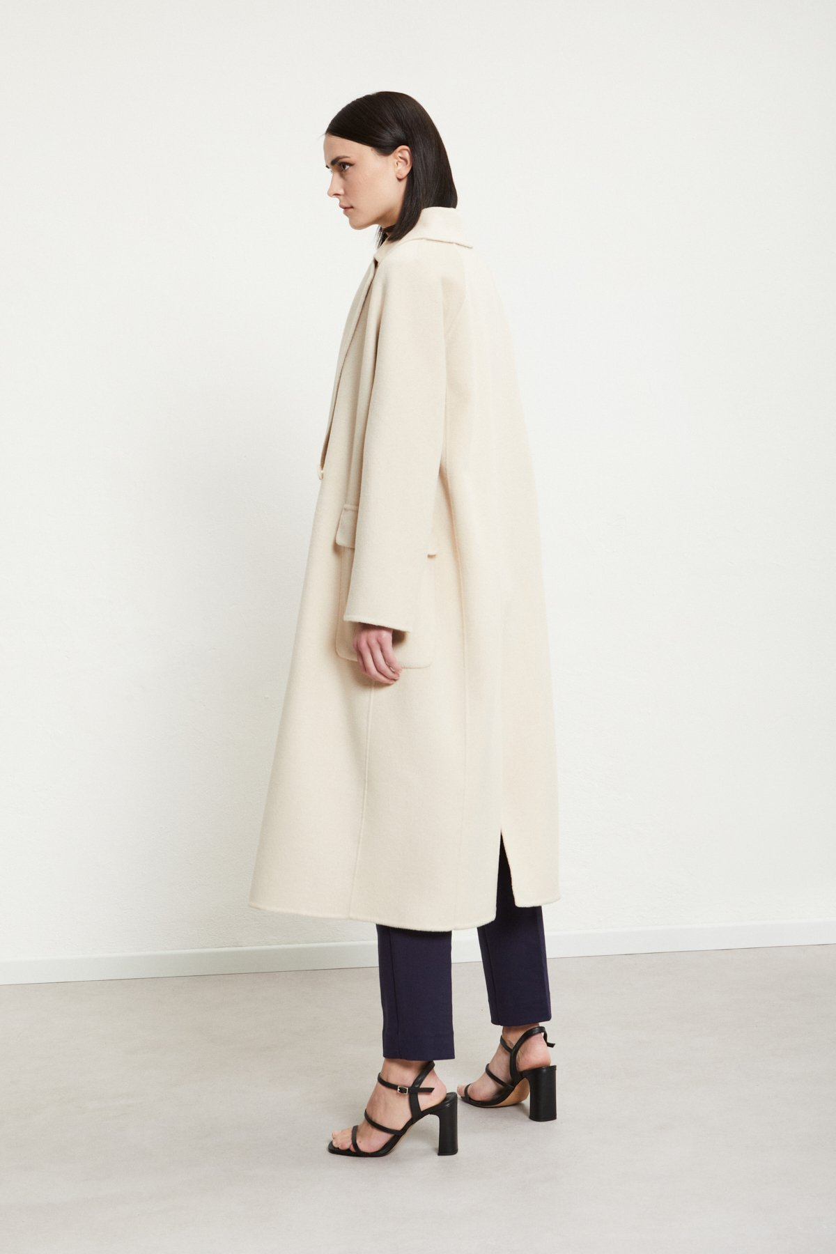 Wool-blend long coat