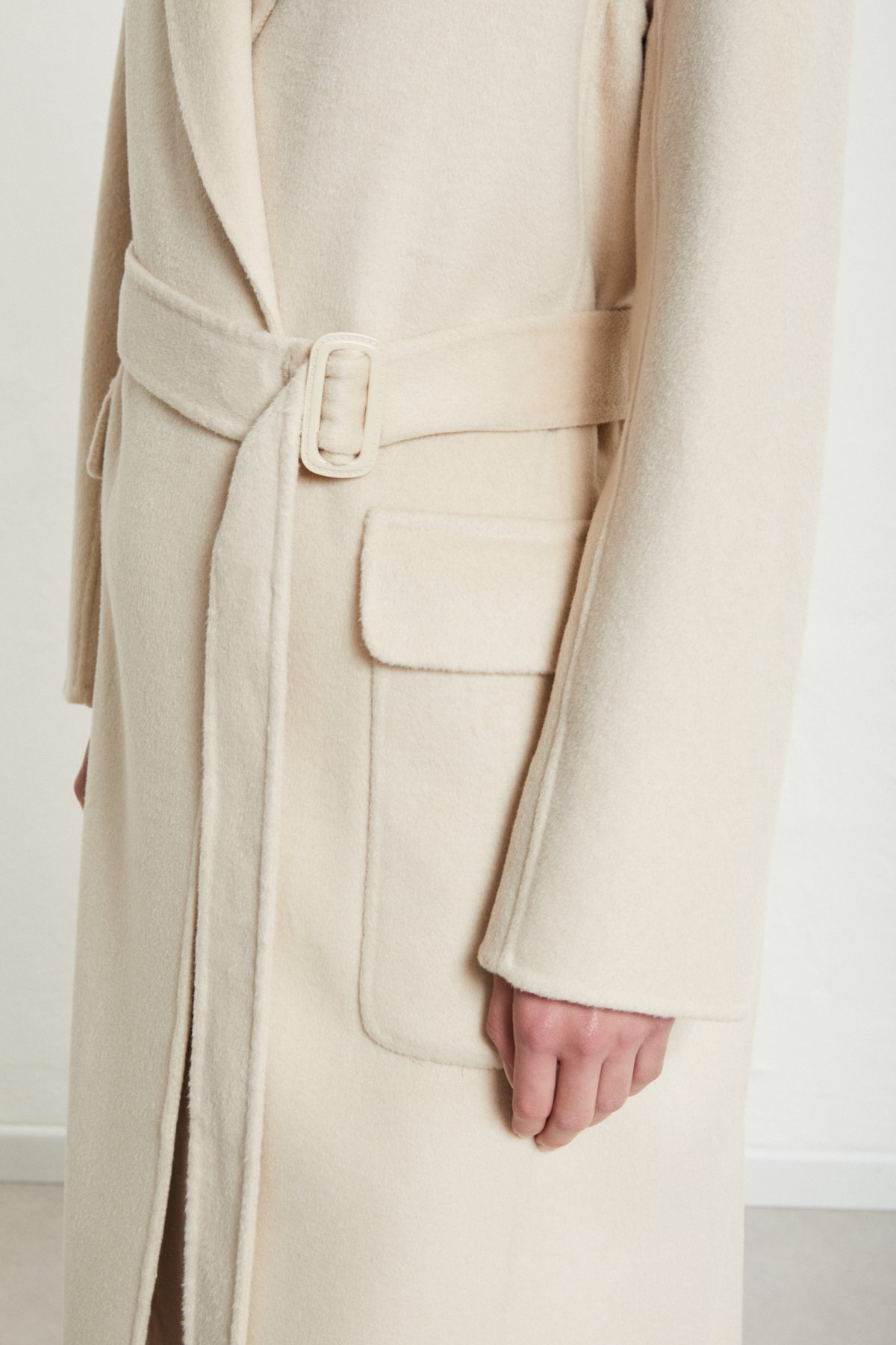 Wool-blend long coat