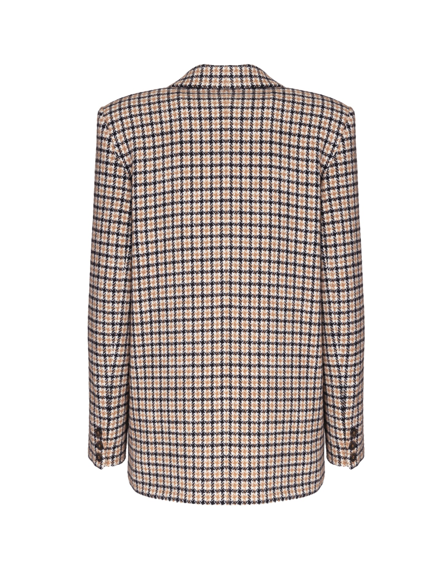 Oversized single-breasted houndstooth jacket