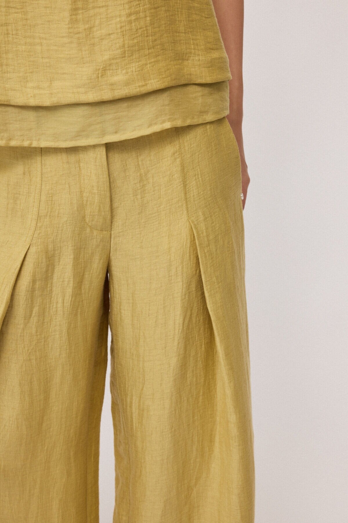 Pantaloni palazzo in misto lino