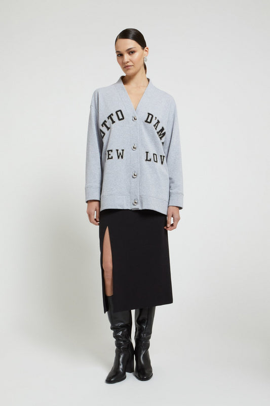 Oversize Cardigan in Sweatshirt Fabric