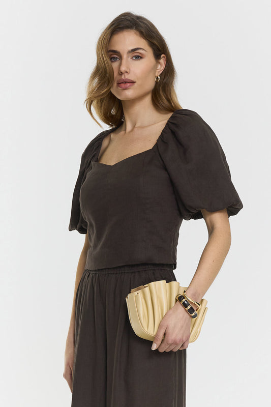 Audrina Linen Top