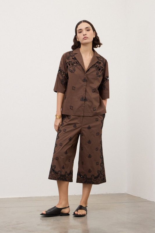 Camicia relaxed ricamata