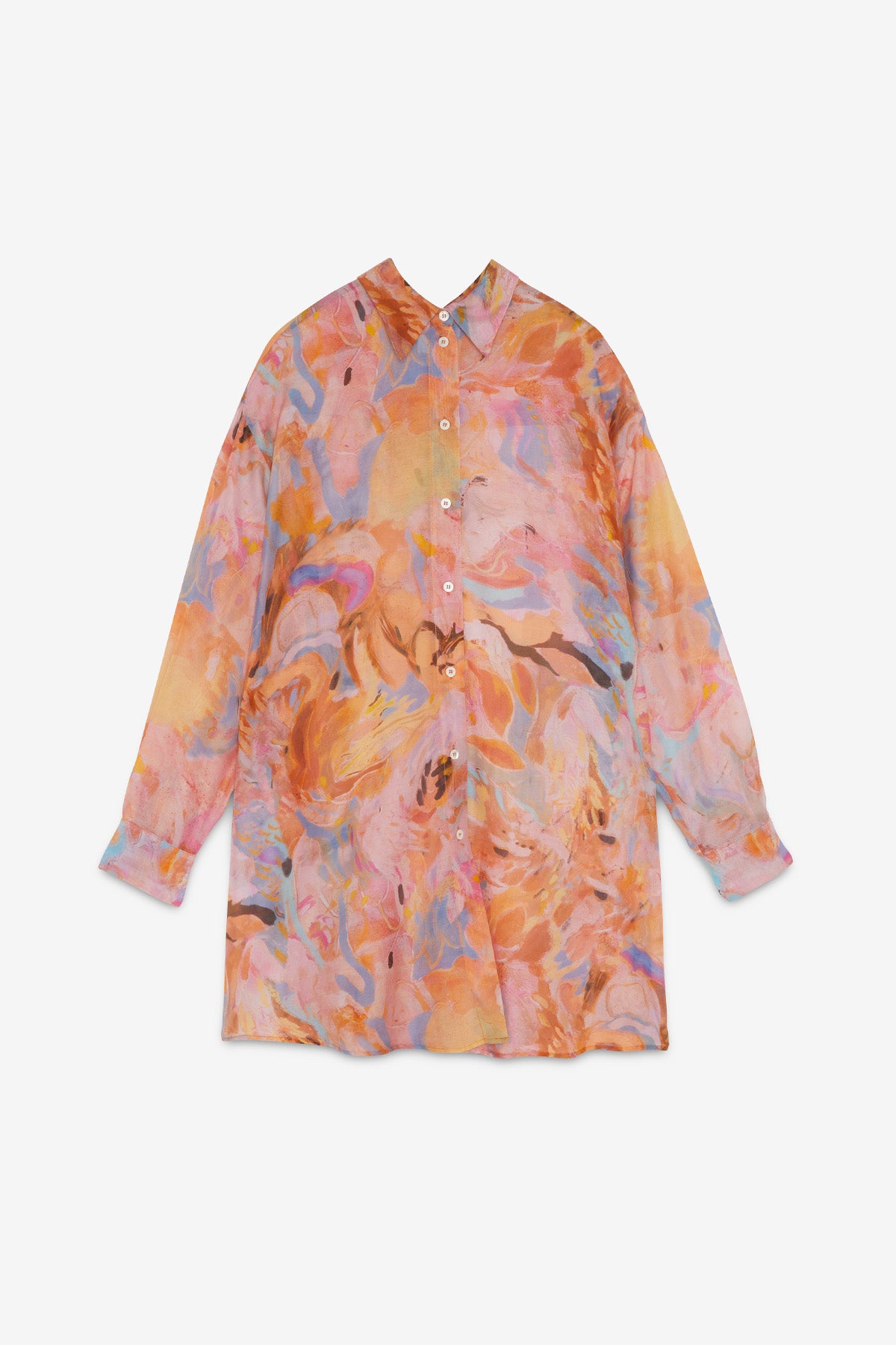 Silk blend oversized shirt