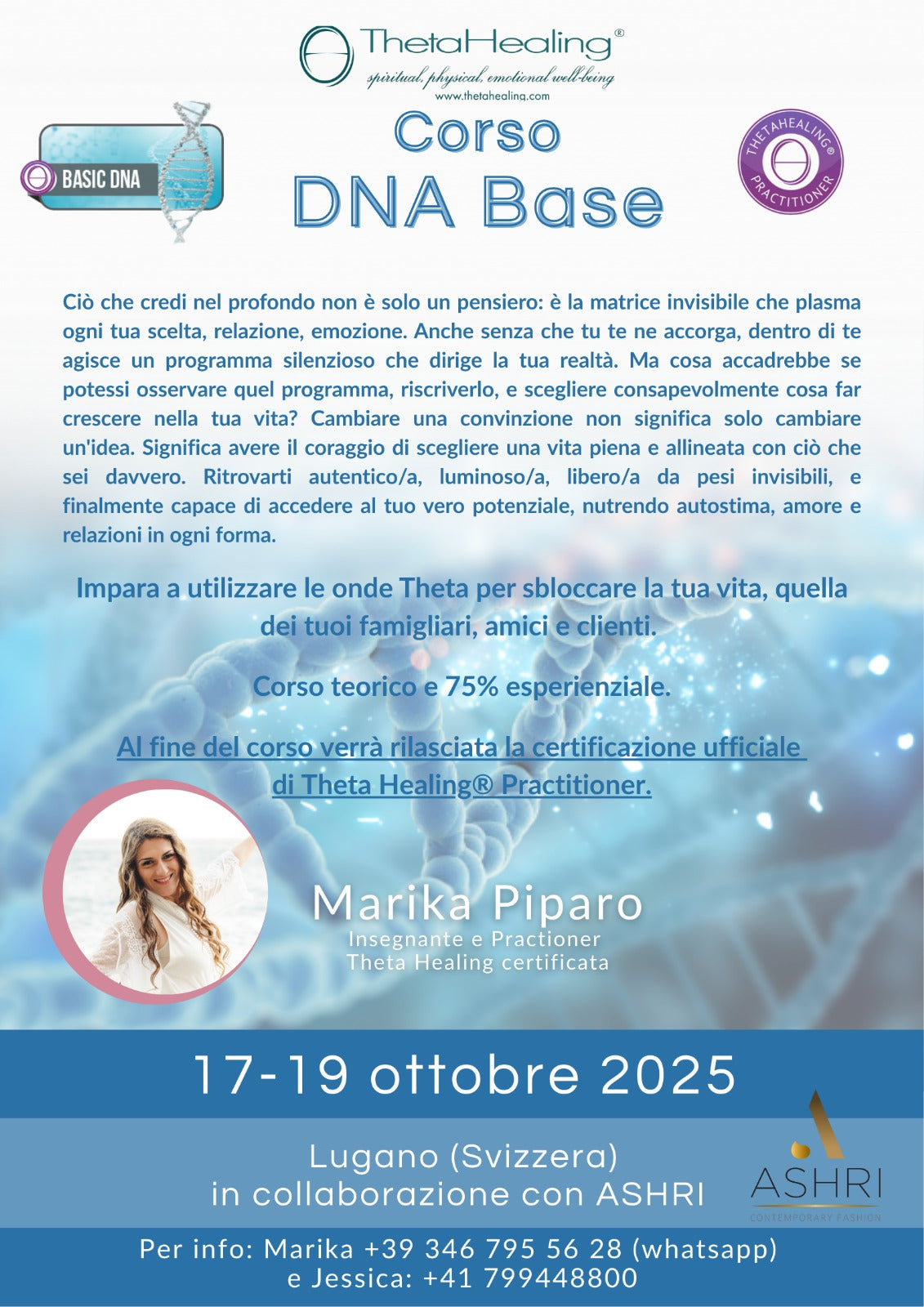 Corso DNA Base: Intuitive Life Coach, Naturopata & Insegnante di Theta Healing