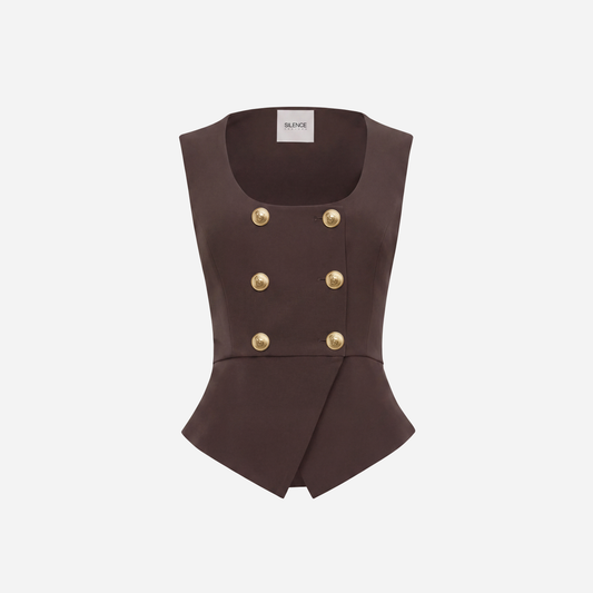 Penta Amber Gilet Brown by Silence Limited