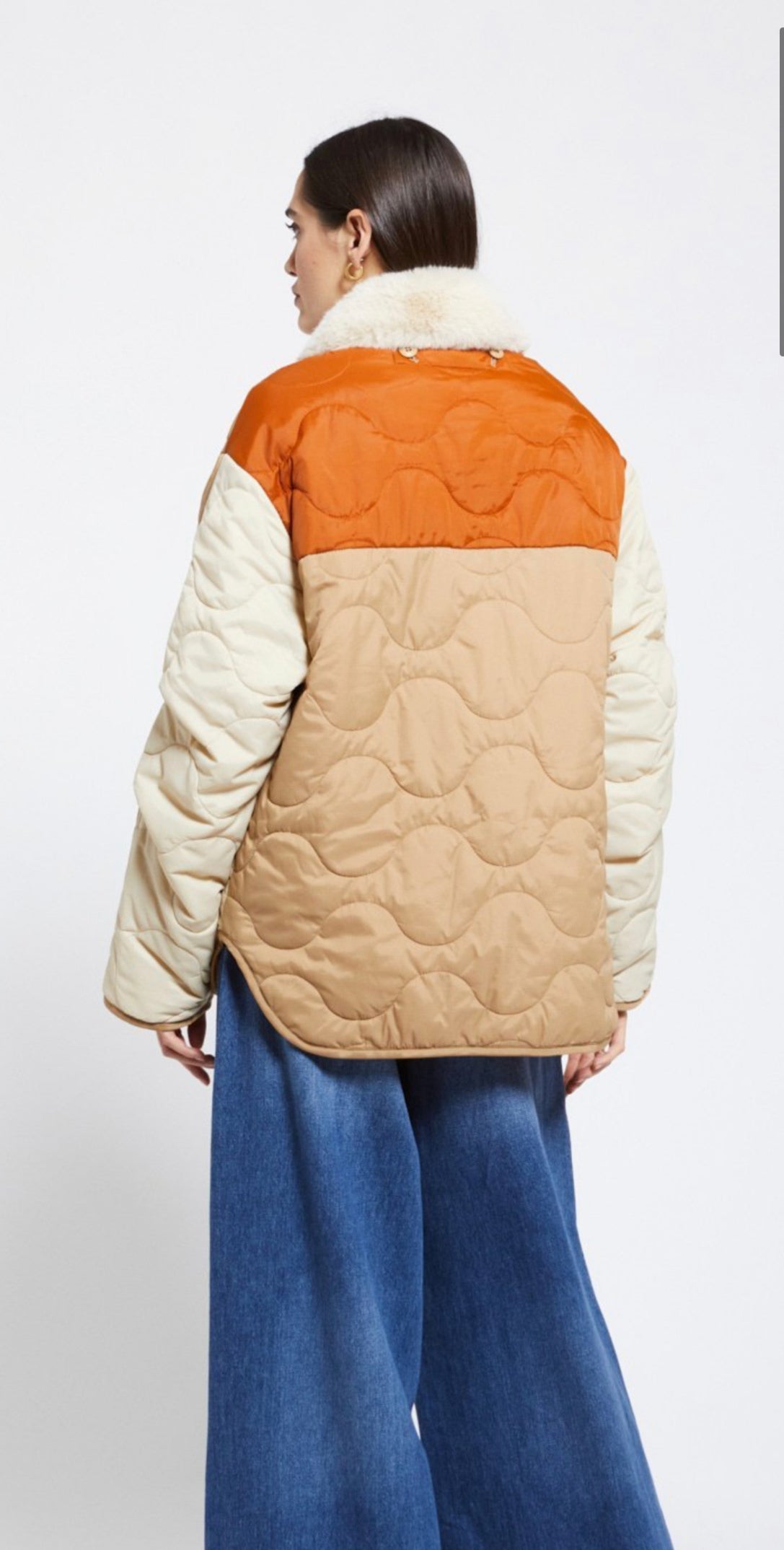 Padded and quilted down jacket