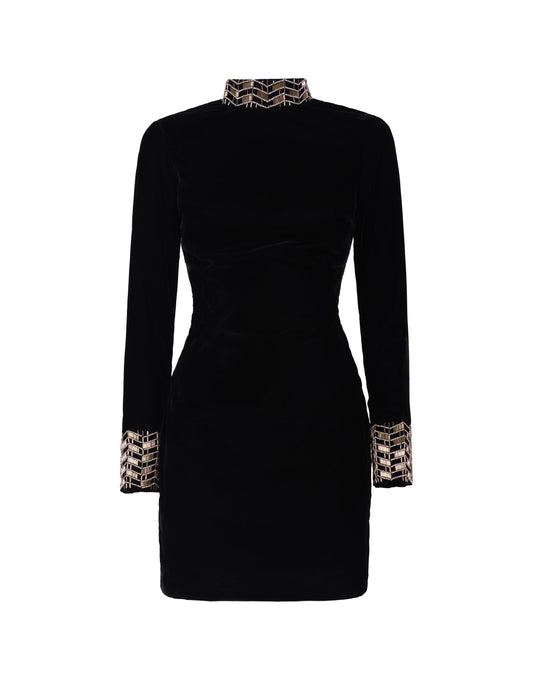 Velvet mini sheath dress